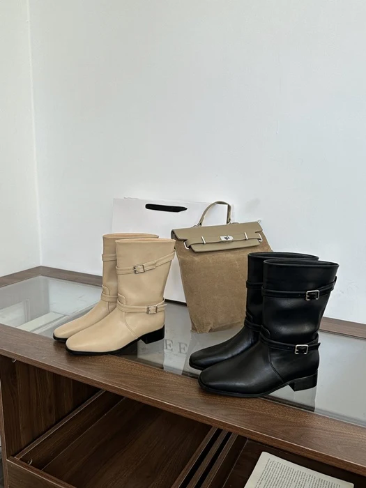 Square Western Simple Classic Ankle Boots