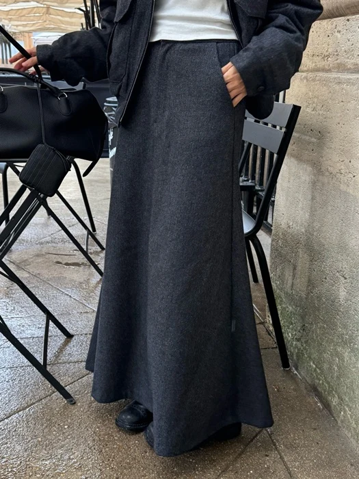 Herringbone Maxi Skirt