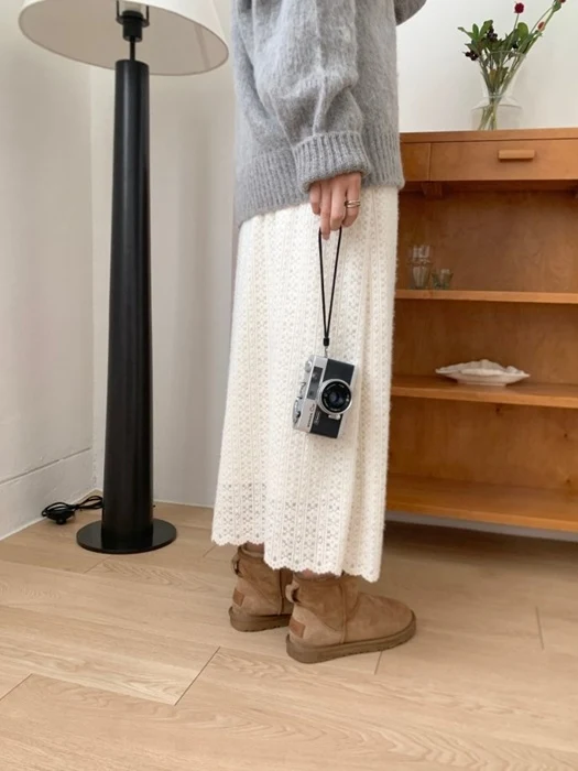 Maxi Fleece Lace Skirt
