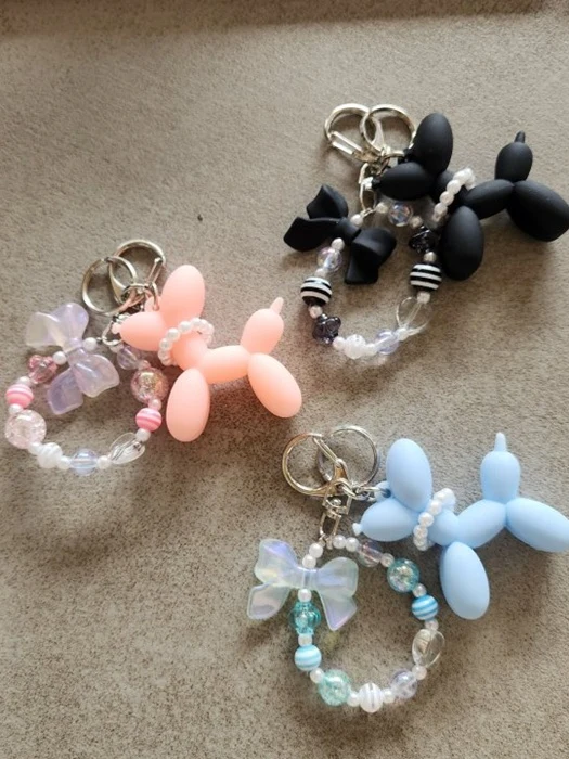 Pearl Poodle Keyring