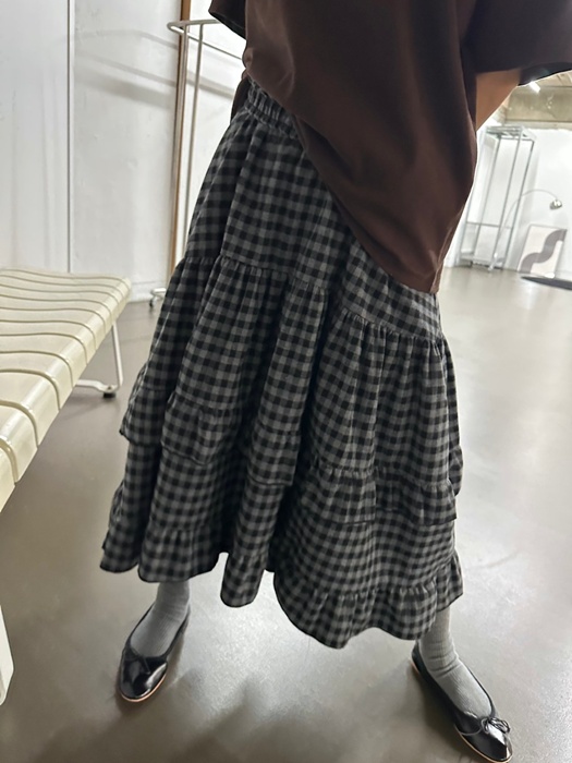 Check Brushed Skirt Check Brushed Skirt