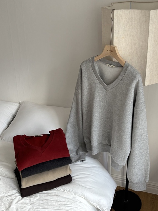 V Neck Double Fleece Sweatshirt V Neck Double Fleece Sweatshirt