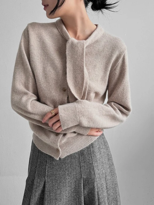 Wool Knit Scarf Cardigan