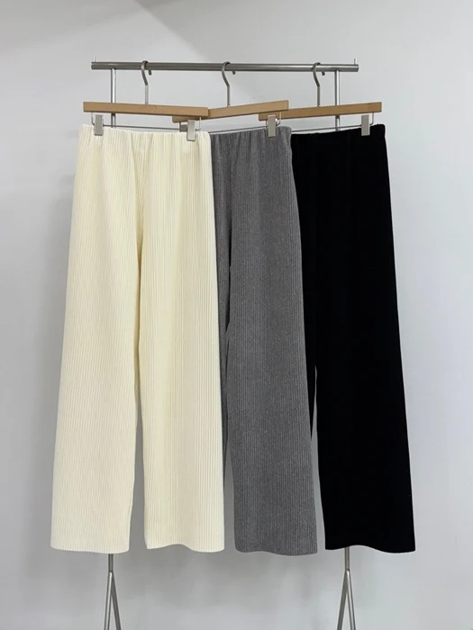 Cream Banded Corduroy Pants