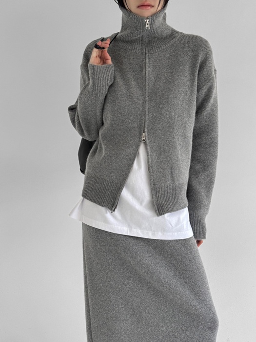Two Way Zip-Up Cardigan