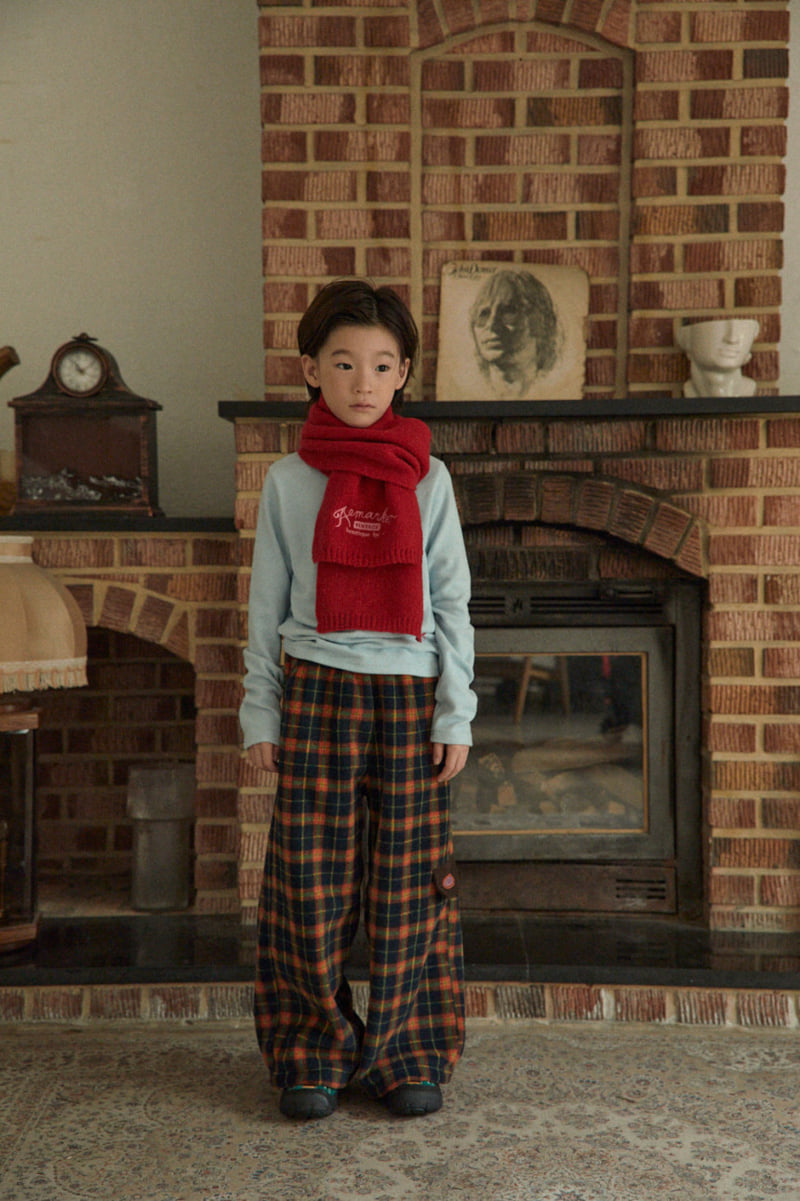 A-Market - Korean Children Fashion - #childrensboutique - Check Fleece Pants - 2
