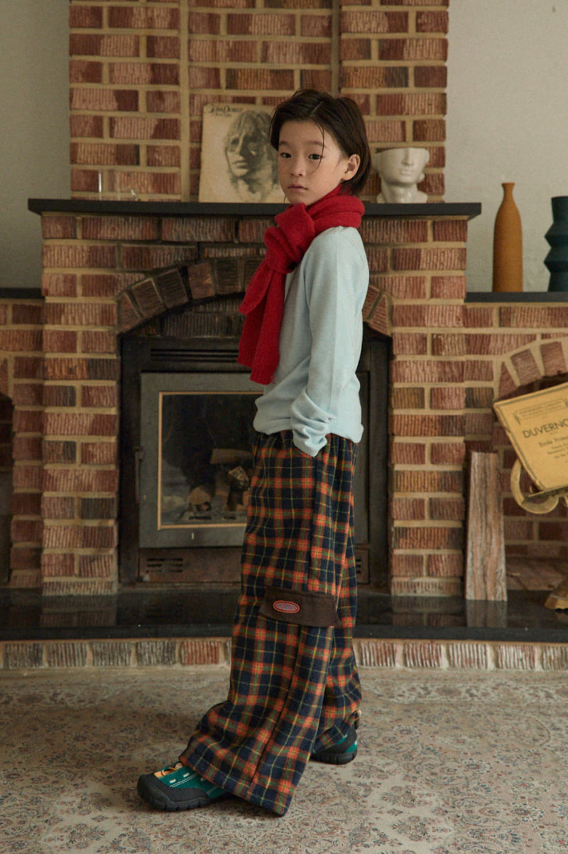 A-Market - Korean Children Fashion - #fashionkids - Check Fleece Pants - 5