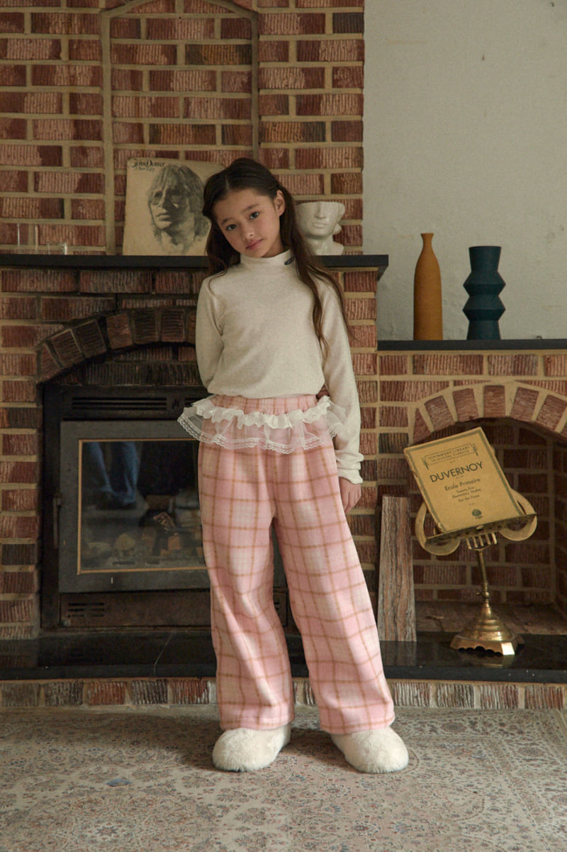 A-Market - Korean Children Fashion - #fashionkids - Tiered Check Pants - 2