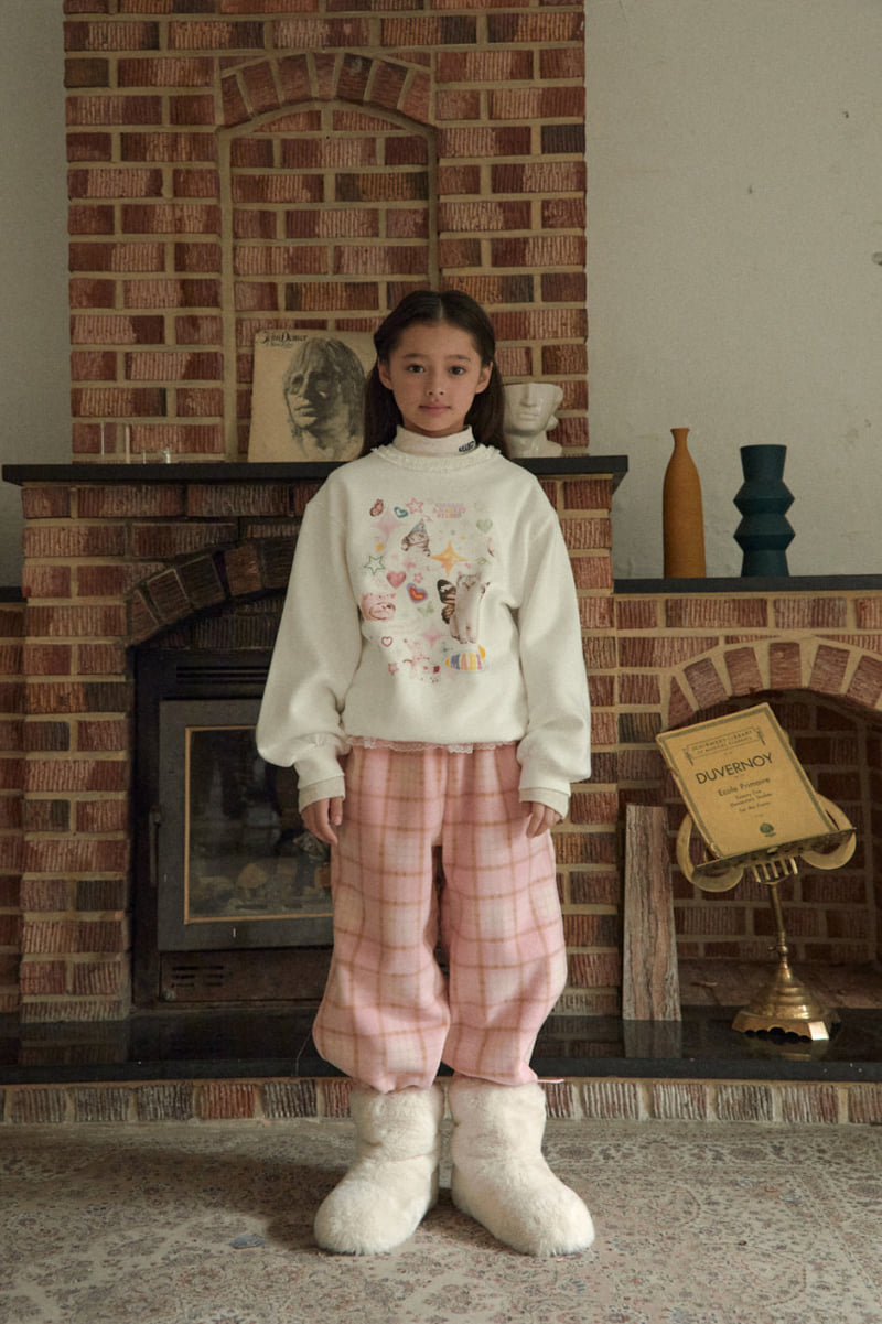 A-Market - Korean Children Fashion - #kidsstore - Cat Love Lace Sweatshirt - 2