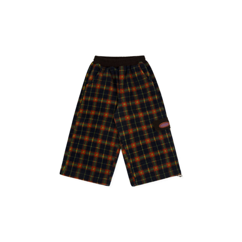 A-Market - Korean Children Fashion - #littlefashionista - Check Fleece Pants - 10