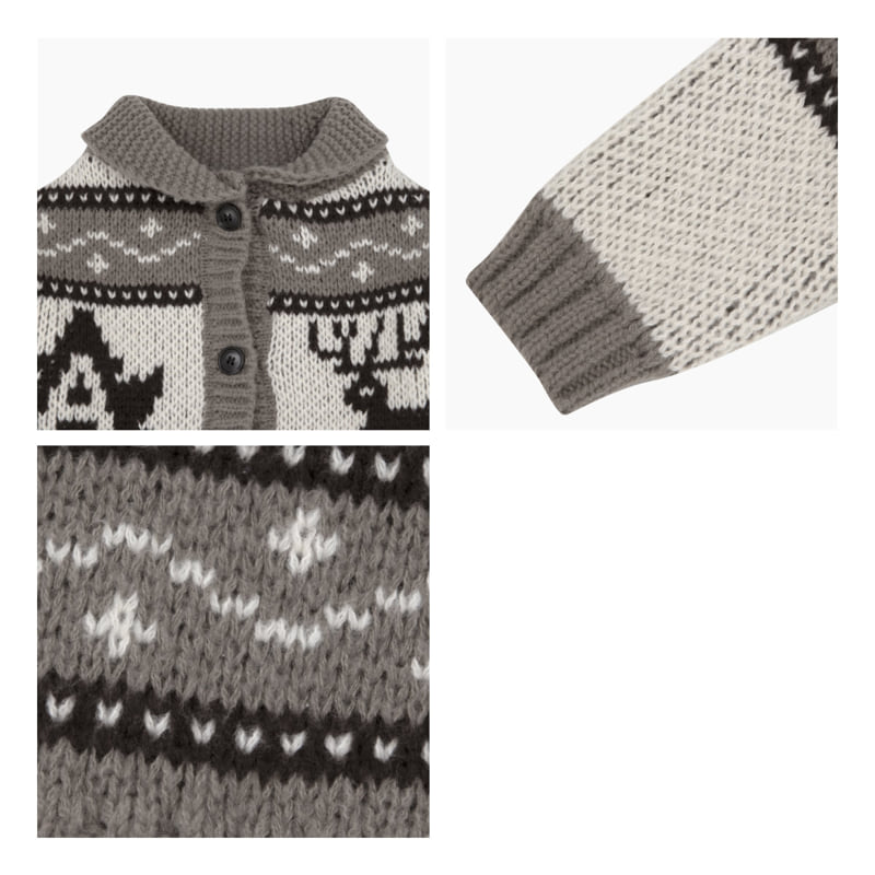 A-Market - Korean Children Fashion - #magicofchildhood - Deer Shawl Cardigan - 2