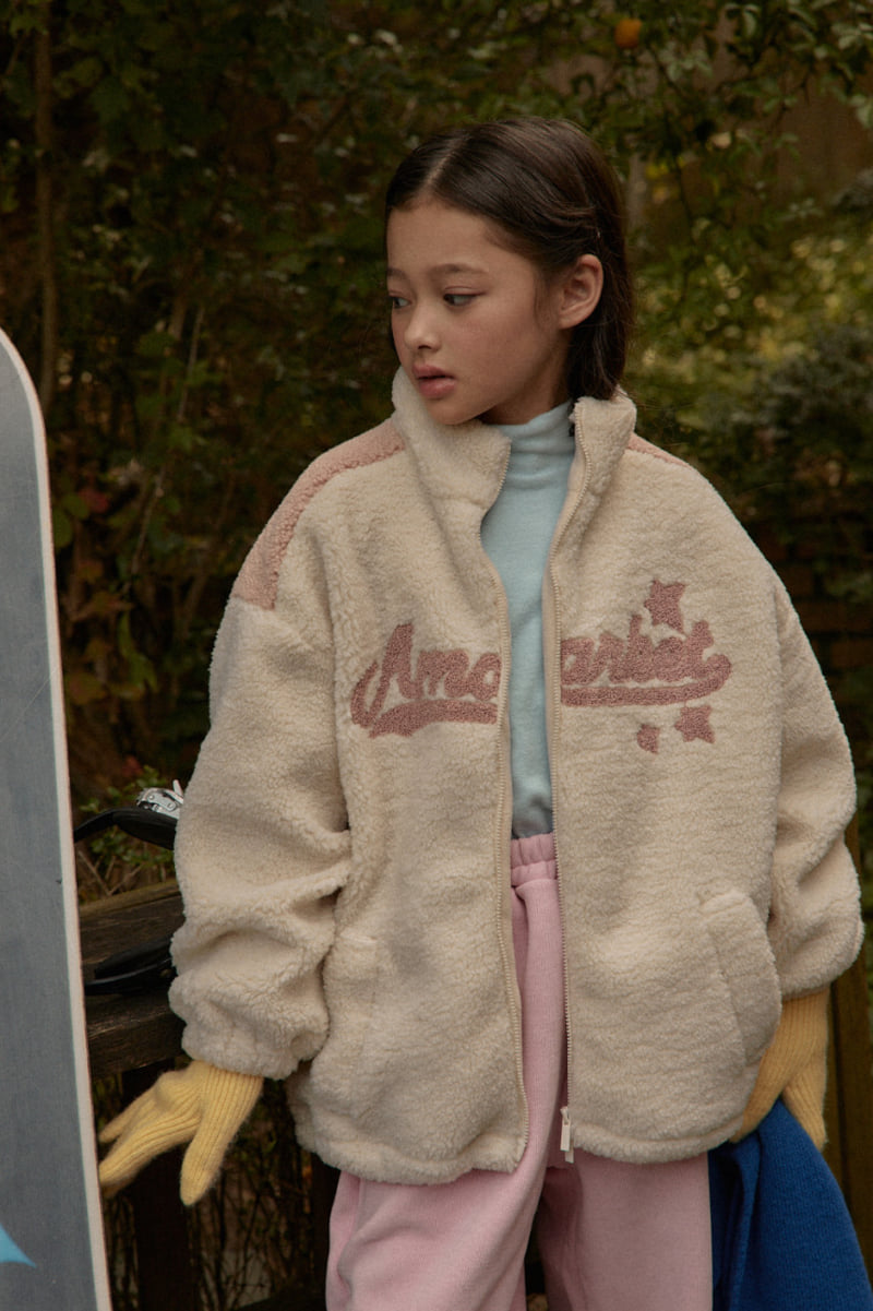 A-Market - Korean Children Fashion - #prettylittlegirls - Yoke Fleece Zip-Up - 7
