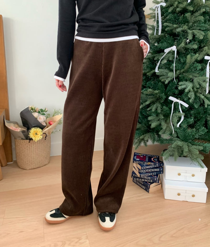 Allu - Korean Women Fashion - #momslook - Velour Banding Pants - 10