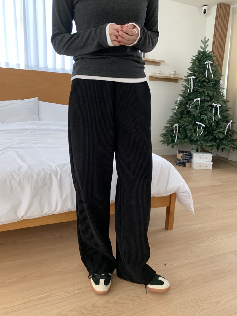 Allu - Korean Women Fashion - #momslook - Velour Banding Pants - 12