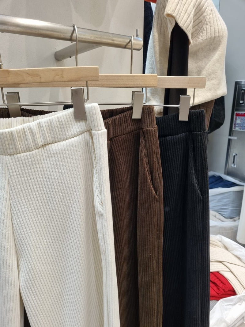 Allu - Korean Women Fashion - #momslook - Velour Banding Pants - 2