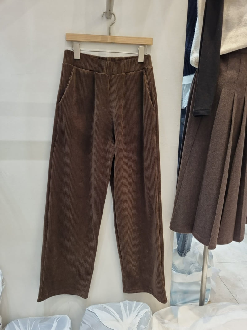 Allu - Korean Women Fashion - #womensfashion - Velour Banding Pants - 4
