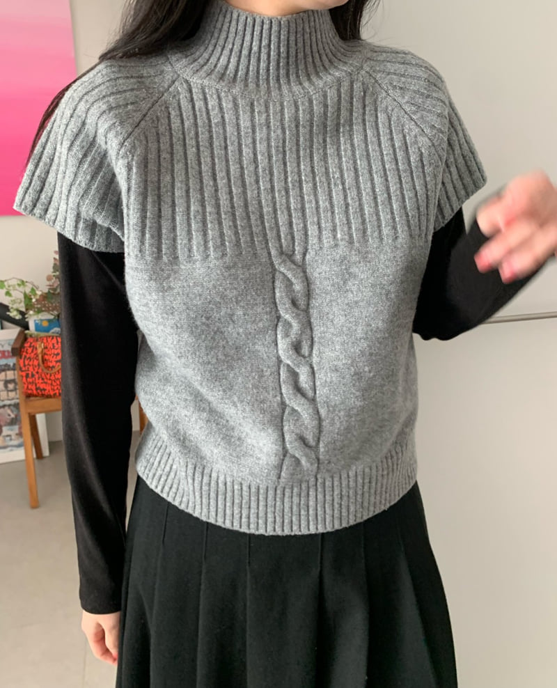 Allu - Korean Women Fashion - #womensfashion - Amber Cable Half Turtleneck Knit - 10