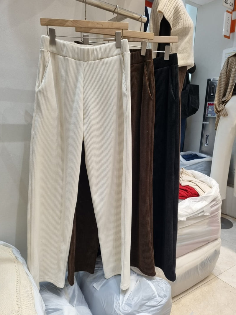 Allu - Korean Women Fashion - #womensfashion - Velour Banding Pants