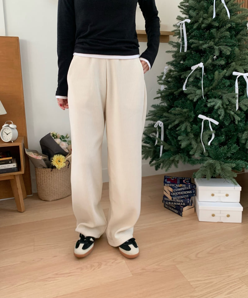 Allu - Korean Women Fashion - #womensfashion - Velour Banding Pants - 7