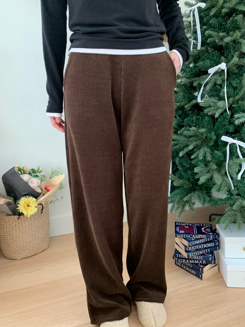Allu - Korean Women Fashion - #womensfashion - Velour Banding Pants - 9