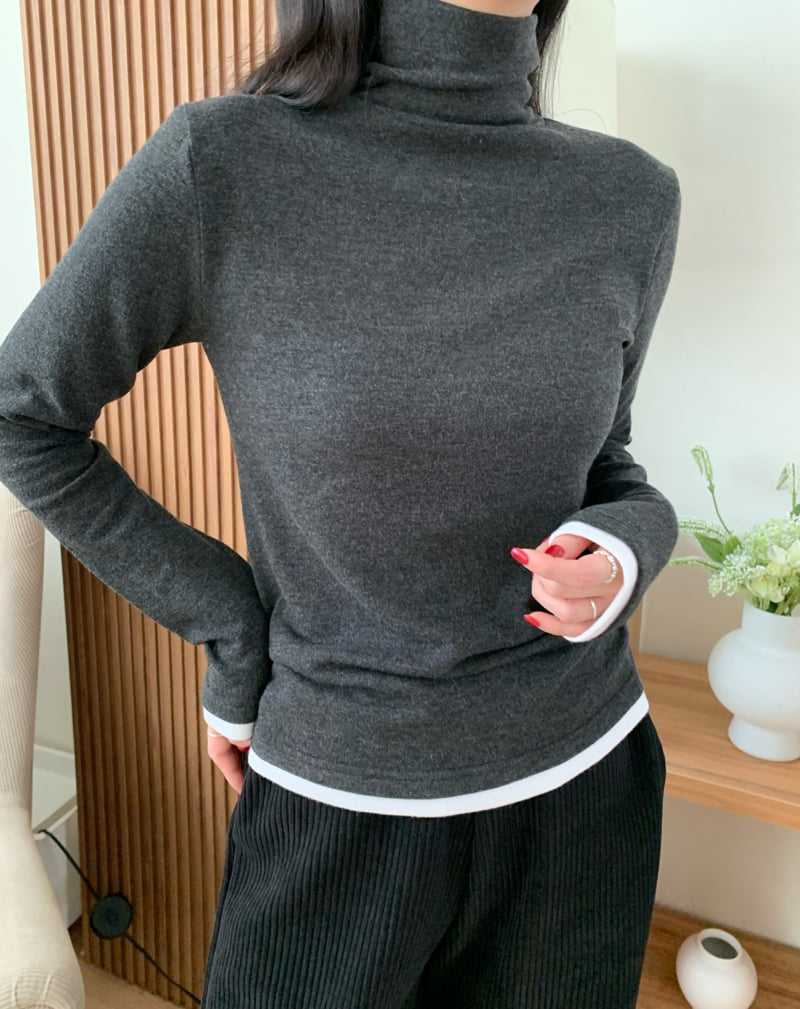 Allu - Korean Women Fashion - #womensfashion - Angora Turtleneck Tee - 12
