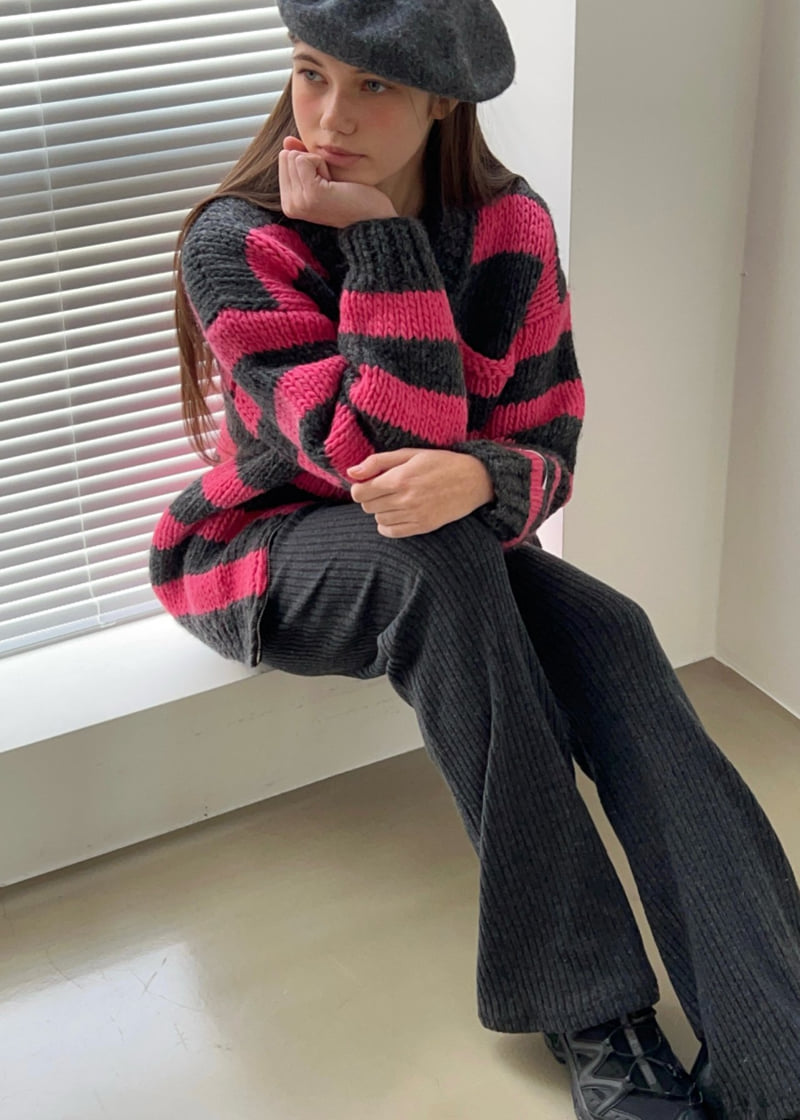 Another Avenue - Korean Women Fashion - #momslook - Fleece Rib Bootcut Pants - 10