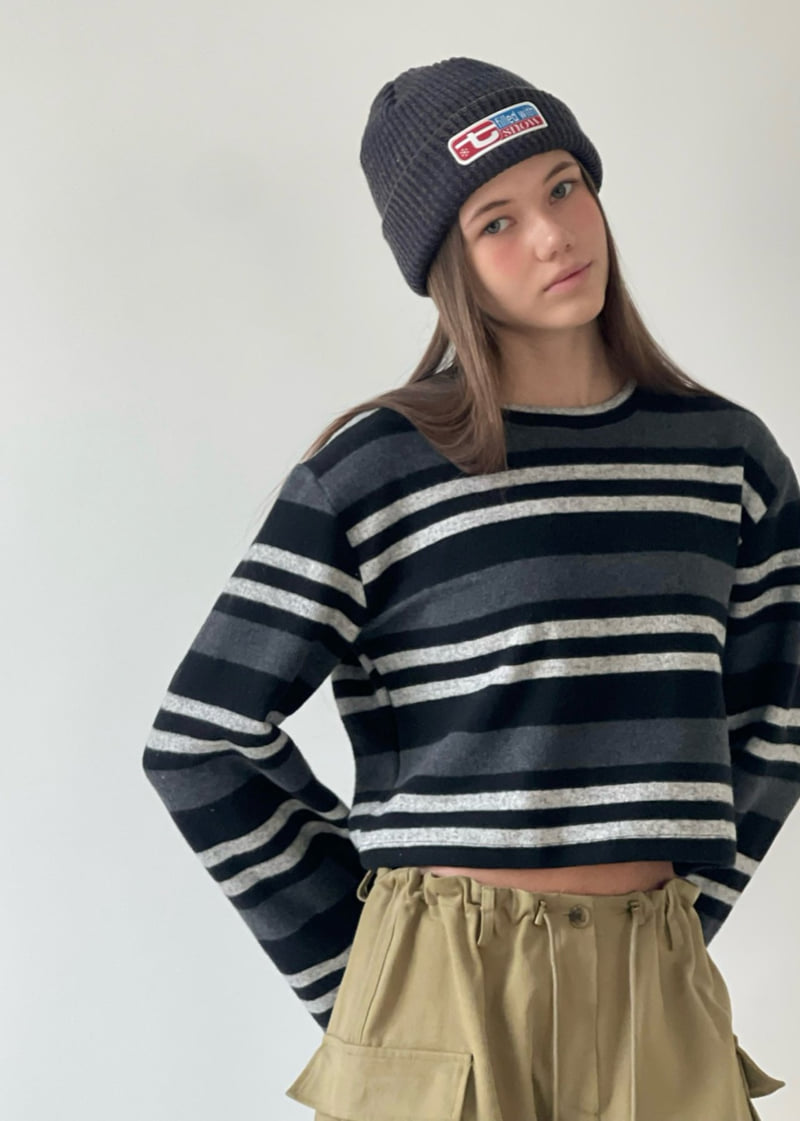 Another Avenue - Korean Women Fashion - #momslook - Two-Tone Mix Crop Tee - 7