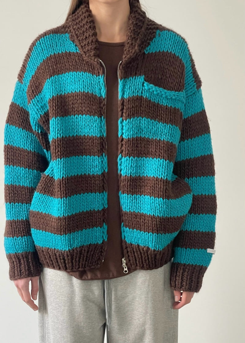 Another Avenue - Korean Women Fashion - #momslook - Coichan Handmade Stripe Cardigan - 3