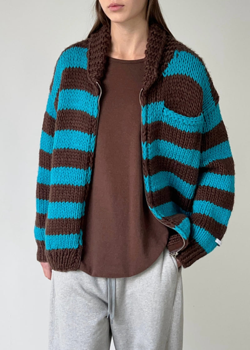 Another Avenue - Korean Women Fashion - #momslook - Coichan Handmade Stripe Cardigan - 5