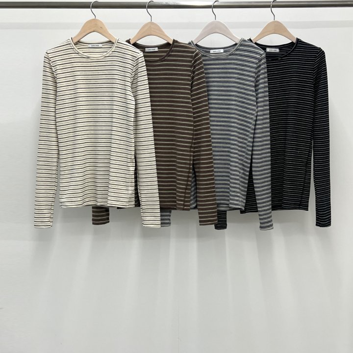 Another Avenue - Korean Women Fashion - #momslook - Grain Stripe Tee