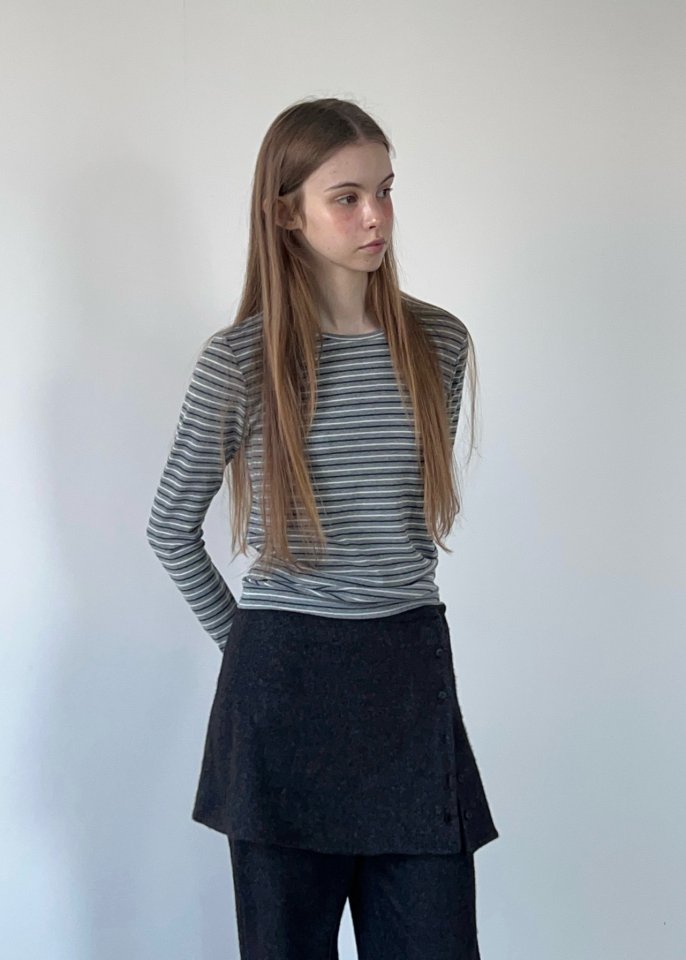 Another Avenue - Korean Women Fashion - #momslook - Grain Stripe Tee - 11