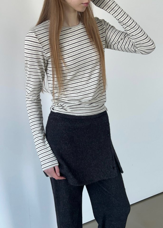 Another Avenue - Korean Women Fashion - #momslook - Grain Stripe Tee - 3
