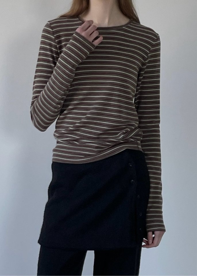 Another Avenue - Korean Women Fashion - #momslook - Grain Stripe Tee - 7