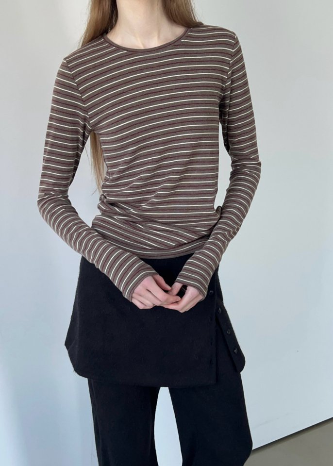 Another Avenue - Korean Women Fashion - #momslook - Grain Stripe Tee - 9