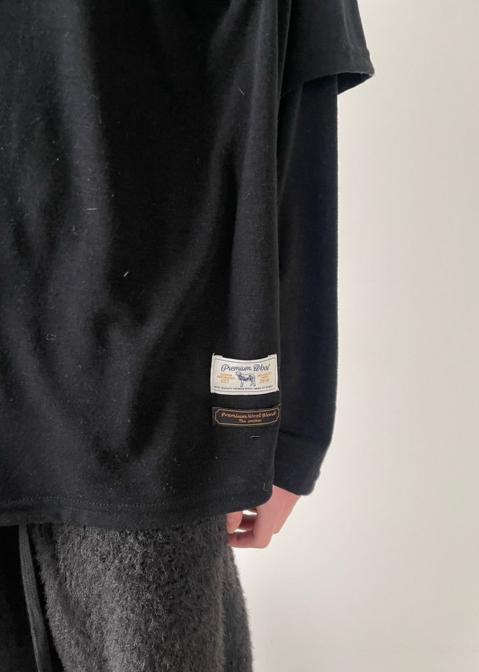 Another Avenue - Korean Women Fashion - #momslook - Wool Layered Long Sleeve Tee - 12