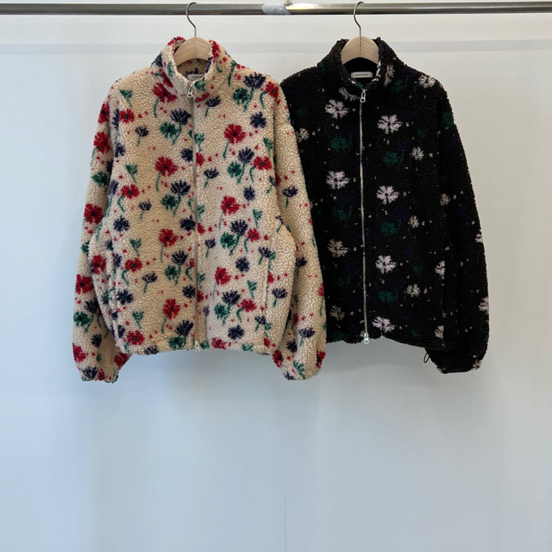 Another Avenue - Korean Women Fashion - #shopsmall - Small Floral Fleece Jacket