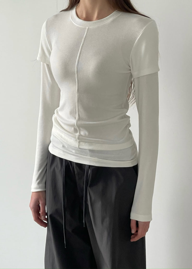 Another Avenue - Korean Women Fashion - #vintagekidsstyle - Layered Contrast Tee - 8