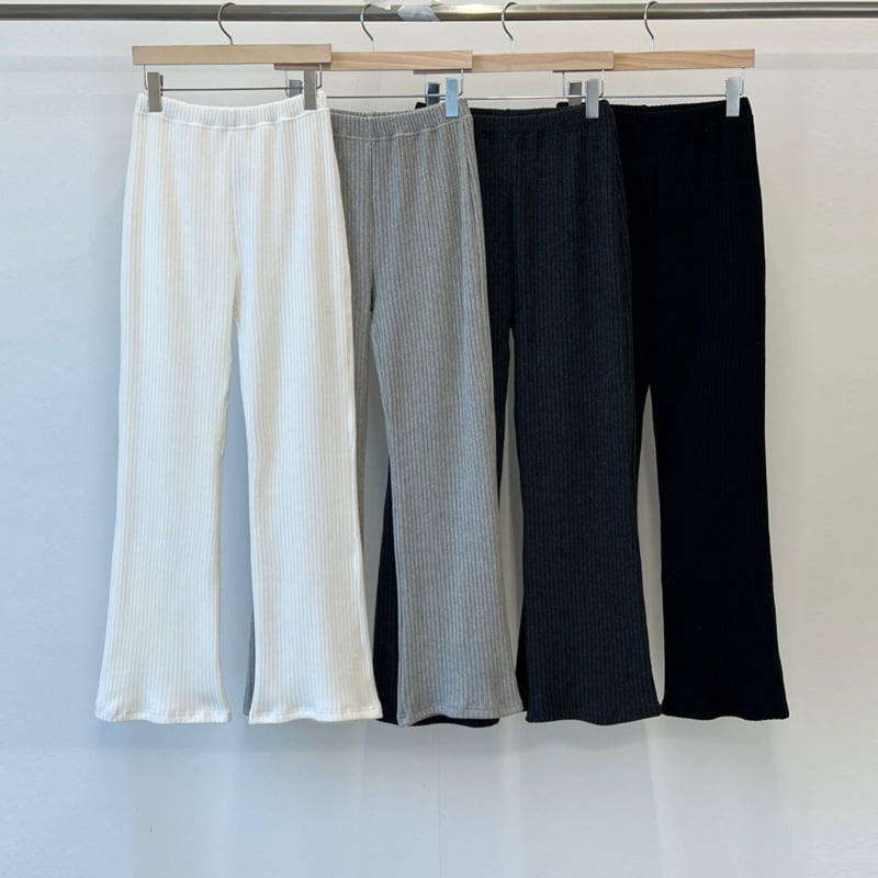 Another Avenue - Korean Women Fashion - #vintagekidsstyle - Fleece Rib Bootcut Pants