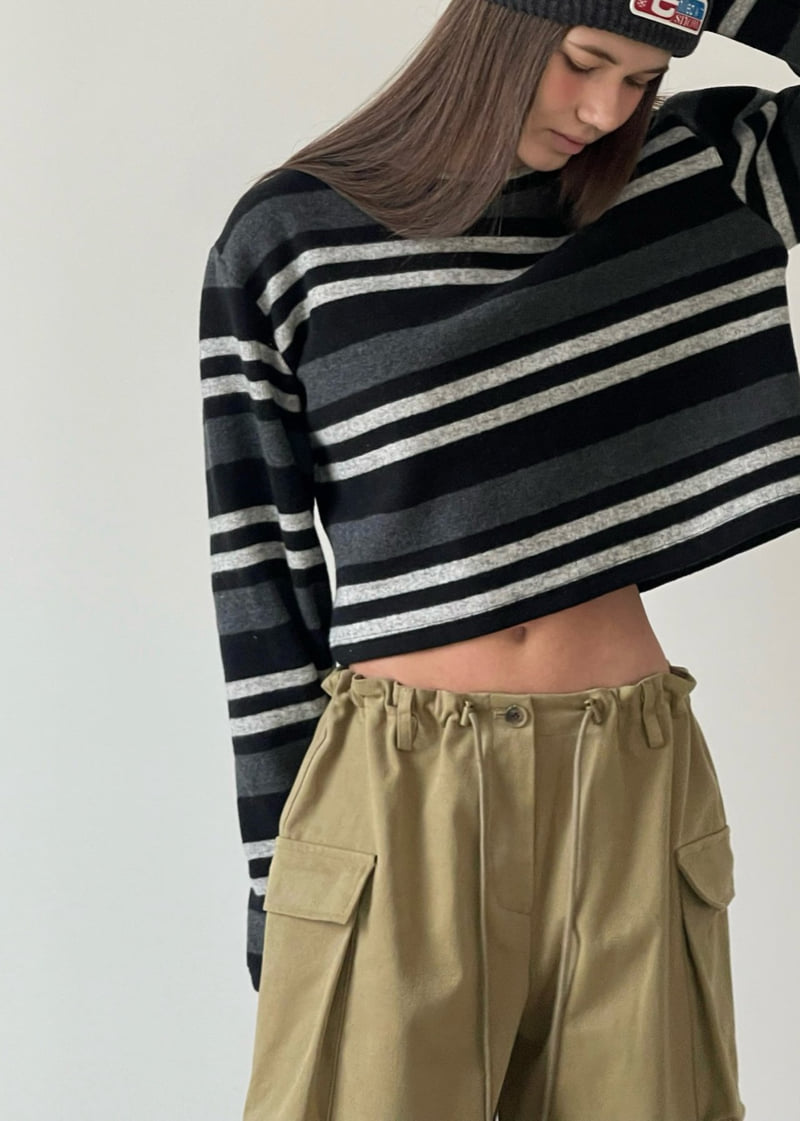 Another Avenue - Korean Women Fashion - #womensfashion - Two-Tone Mix Crop Tee - 8