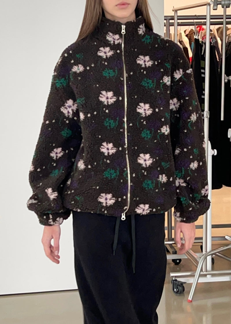 Another Avenue - Korean Women Fashion - #womensfashion - Small Floral Fleece Jacket - 7