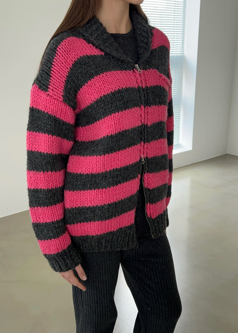 Another Avenue - Korean Women Fashion - #womensfashion - Coichan Handmade Stripe Cardigan - 12