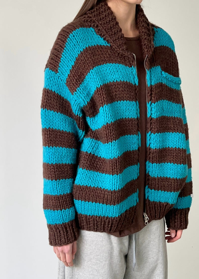Another Avenue - Korean Women Fashion - #momslook - Coichan Handmade Stripe Cardigan - 4