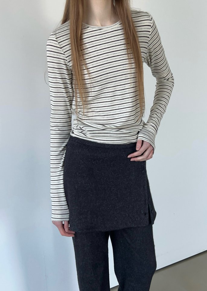 Another Avenue - Korean Women Fashion - #momslook - Grain Stripe Tee - 4