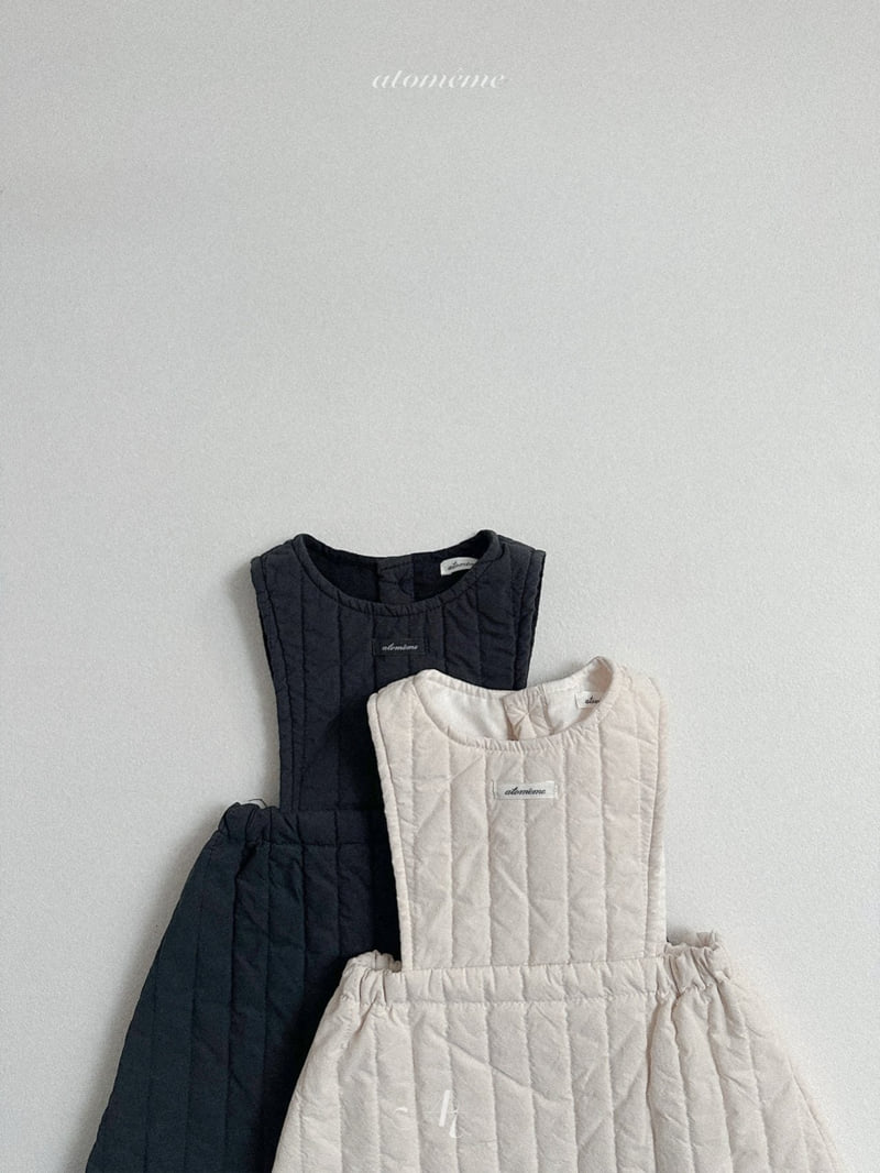 Atomeme - Korean Baby Fashion - #babyoutfit - Fore Quilted One-piece - 2