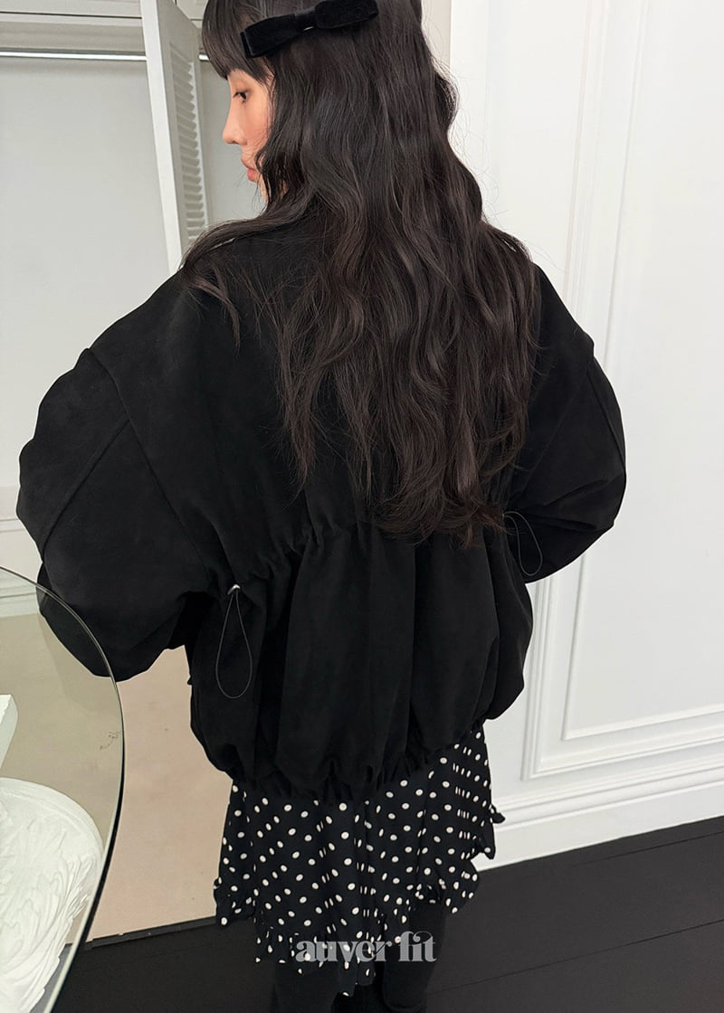 Auver_Fit - Korean Women Fashion - #momslook - Suede Back String Jumper - 2