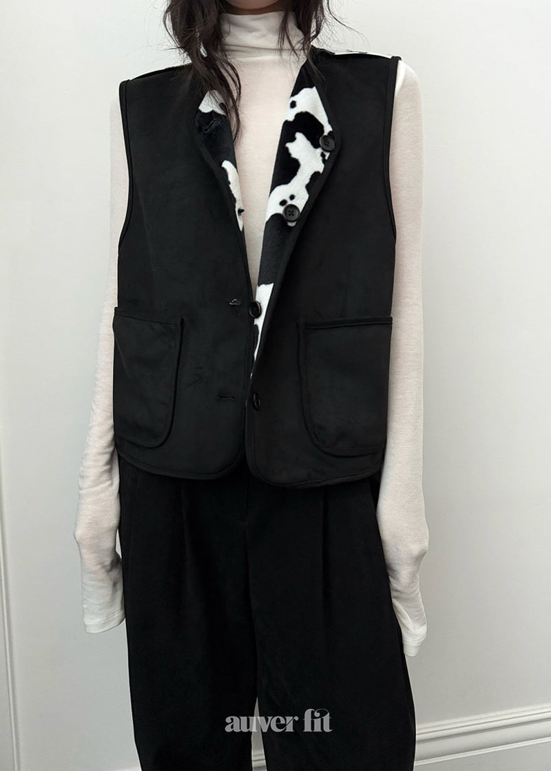 Auver_Fit - Korean Women Fashion - #momslook - Cowboy Reversible Vest - 5
