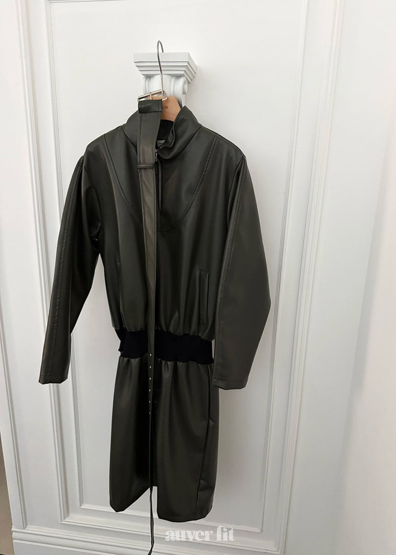 Auver_Fit - Korean Women Fashion - #momslook - Leather Belted Jumpsuit One-piece - 7