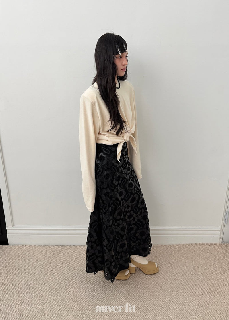 Auver_Fit - Korean Women Fashion - #momslook - Punching Lace Skirt - 2
