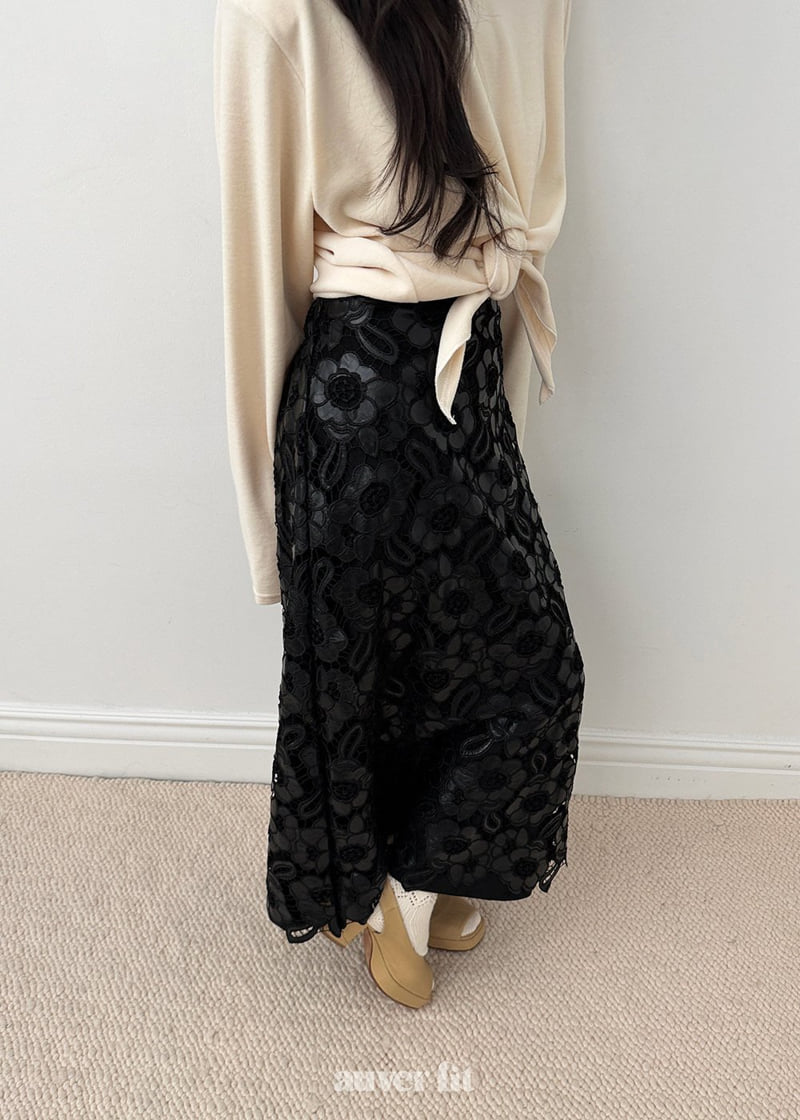 Auver_Fit - Korean Women Fashion - #momslook - Punching Lace Skirt - 3