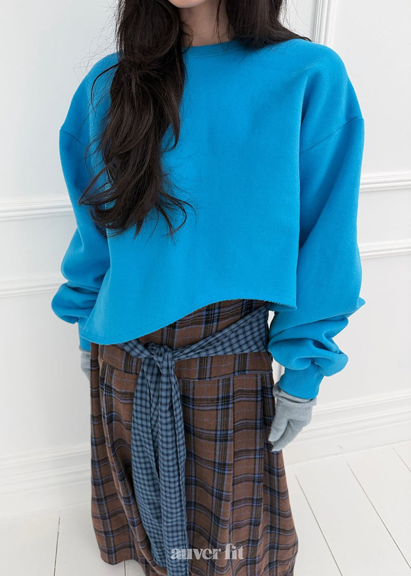 Auver_Fit - Korean Women Fashion - #momslook - Wave Crop Sweatshirt - 6